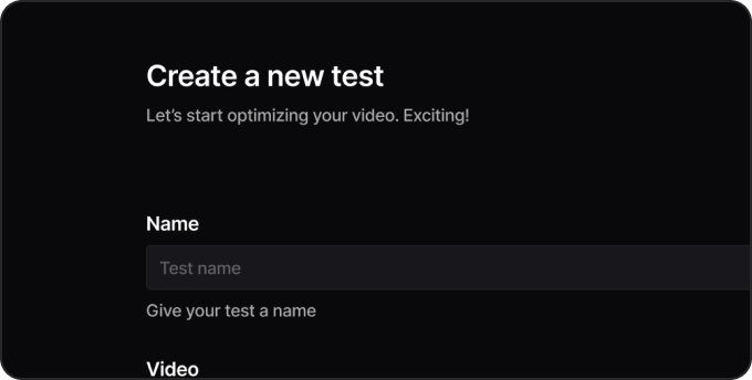 A snippet of abtest create new test screen